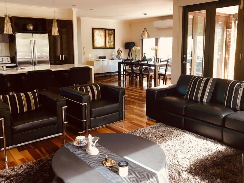 Kitchen, Dining, Living area