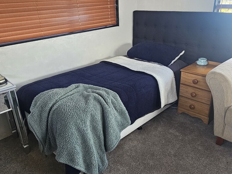 Sleeping space. Can potentially be a double bed as well as the single bed. 