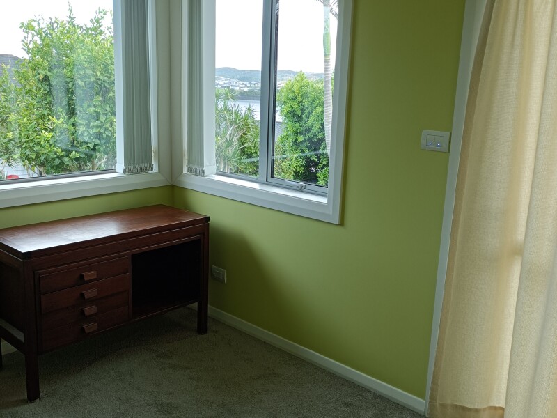 Study Desk facing to the backyard